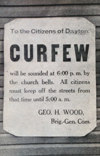 Curfew notice for the Citizens of Dayton
