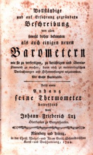 Title page for Barometern by Johann Friedrich Luz