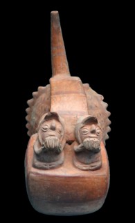 Whistling pot with two figures playing panpipes