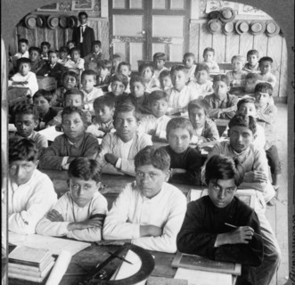 Classroom full of boys at Guayaquil