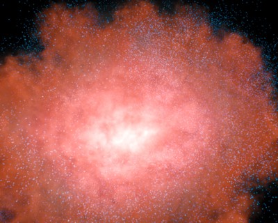 Artist animation of an invisible galaxy