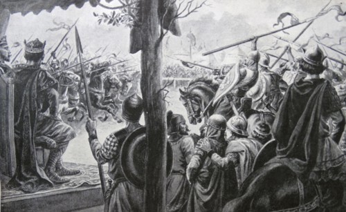 An assault at arms between the men of Louis and his brother Charles and Grandsons of Charlemagne