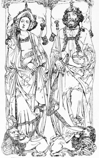 Illustration from the tomb of Emperor Henry II and his wife Kunigunde in the Cathedral of Bamberg