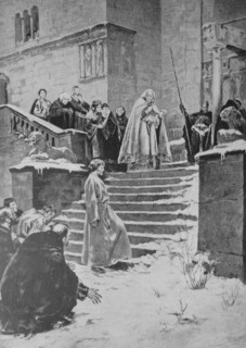 Engraving depicting King Henry IV's humiliation by the Pope