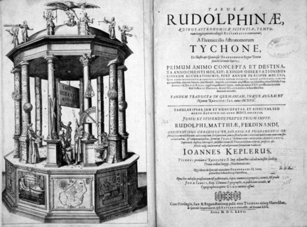 Frontispiece and title page of : 'Tabulae Rudolphinae : quibus astronomicae....'