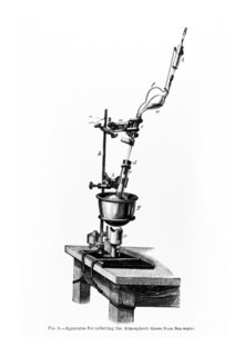 The apparatus for collecting the atmospheric gases from sea-water