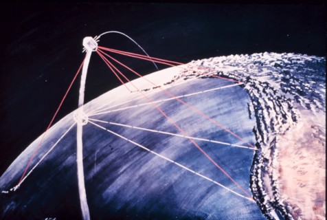 Conceptual diagram of satellite triangulation