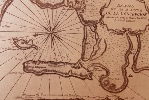 Map depicting the Bay of Concepción