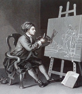 Self portrait by William Hogarth