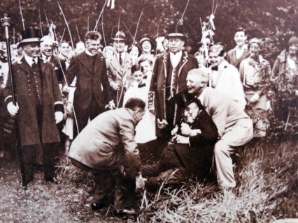 Beating the bounds is an ancient custom still observed in some English and Welsh parishes. 1935
