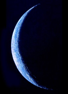 1930 Photograph from a telescope showing the moon with dark side