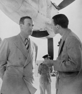 British colonial official talks with Lord Mountbatten Viceroy of India 1947