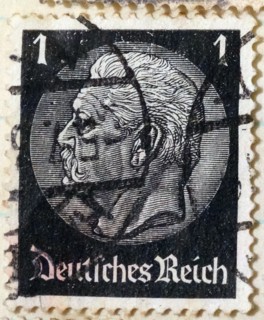 German Postage stamp depicting President Paul Von Hindenburg