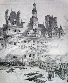 The Hotel de Ville of Paris during the Paris Revolution