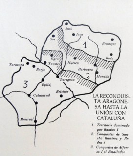 Map depicting 'The Reconquista' of the Kingdom of Aragon