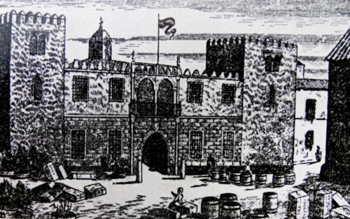 Facade of the old House of Trade in Seville