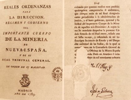 The famous Ordinances for mining