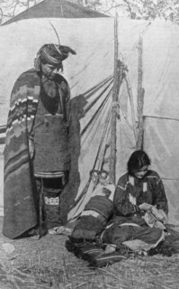 Painting depicting a Red Indian Chief and his Family