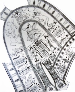 Illustration depicting an Assyrian King's embroideries