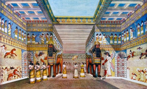 the interior of an Assyrian King's Palace