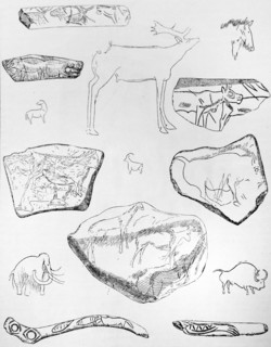 Illustrations of mankind's first efforts in picture-making