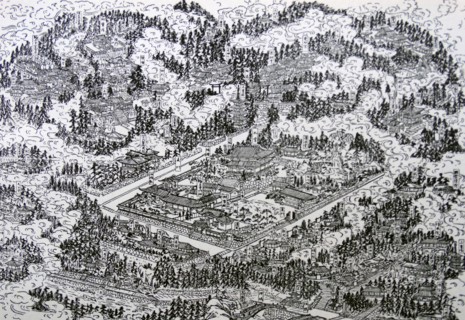 Illustration of the temples of Nikk?, Tochigi