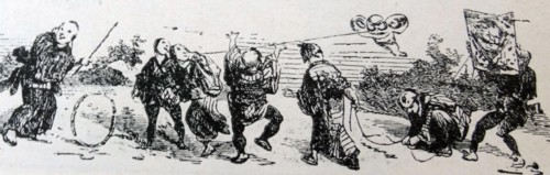 Illustration of a park scene in 19th Century Britain