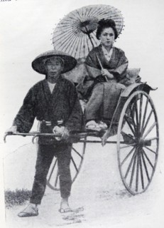 Traditional human drawn carriage in Tokyo