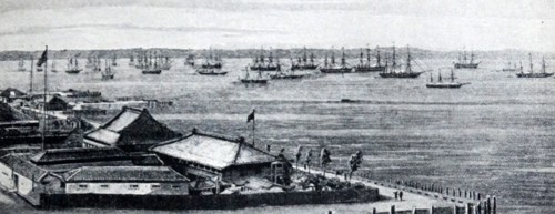 British Naval fleet off Yokohama in 1854