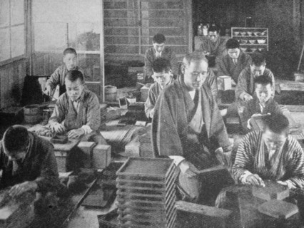 Japanese factory making boxes for export