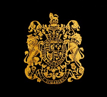 British Royal crest with Lion and unicorn 1945
