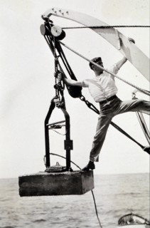Marine geologist on a survey