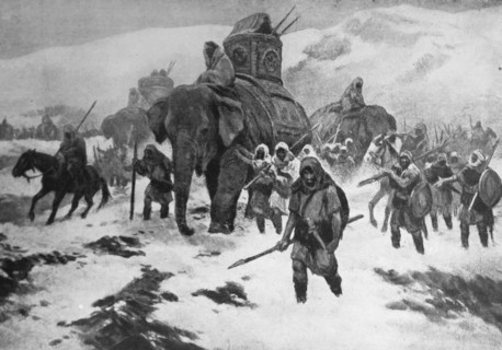 Hannibal marched an army which included elephants over the Alps