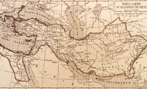 Map showing the empire of the Greek conqueror