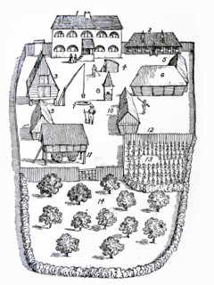 Plan of a Celtic settlement in Britain circa 8th century AD