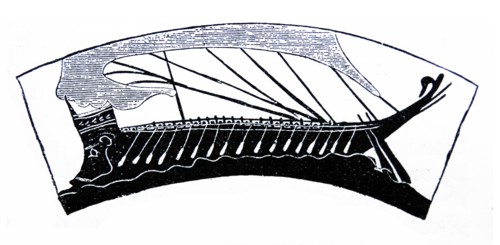 Greek Unireme ship circa 6th century BC
