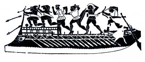 Greek Unireme war ship circa 6th century BC