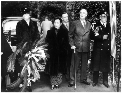 Eleanor and Franklin Roosevelt receive Soong Mei-ling or Soong May-ling