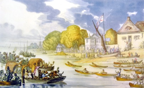 The Race for Doggett's Coat and Badge by Thomas Rowlandson