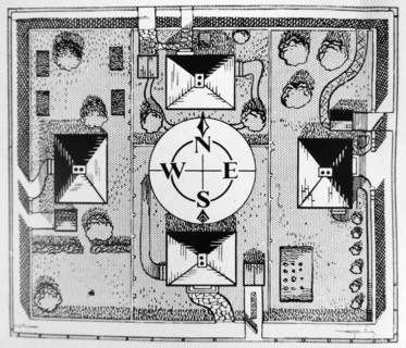 Architectural blueprints for a house.