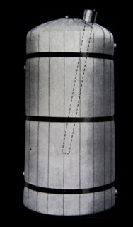 A lagged hot water tank