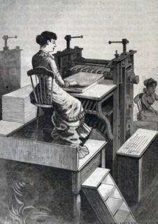 A woman at a paper machine