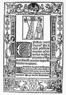 Decorated page from an edition of the works of Pope Pius II