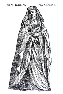 Costume of a Sienese gentlewoman by Cesare Vecellio