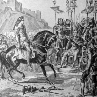 a scene from the triumph of Julius Caesar