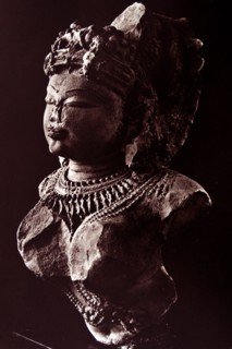 Sandstone bust of a yogini