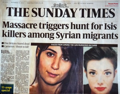 Sunday Times front page