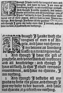 page from William Tyndale's bible 1528. The first English translation of the Latin Bible