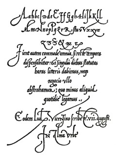 Handwriting styles of 16th century