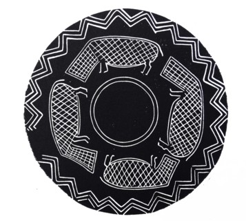 Drawing of a decorated bowl